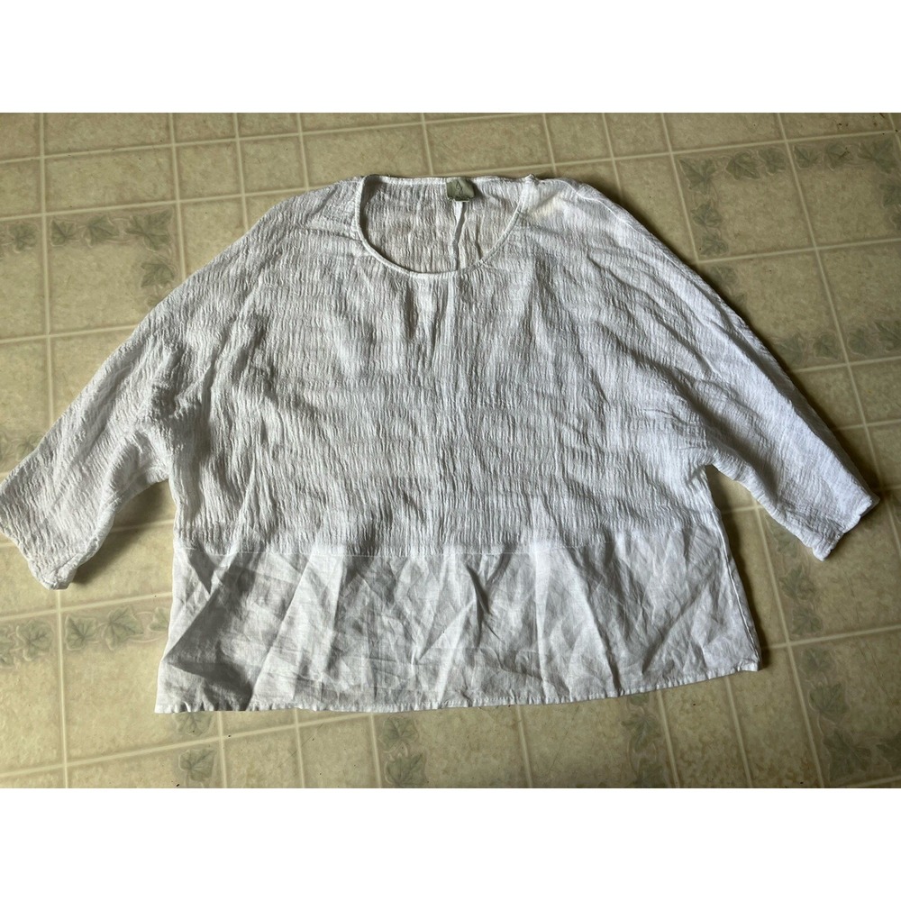 Joie Soft White Gauzyn Linen Top Raglan Slv Large Neutral‎ Capsule Euro Summer